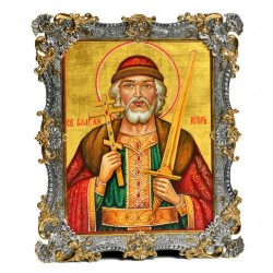 Серебряная икона Святой Князь Игорь