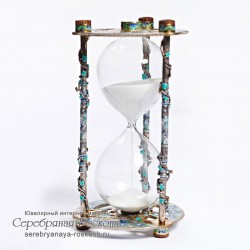 Песочные часы из серебра Виноградная лоза (эмаль)