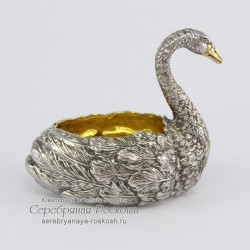 Серебряная солонка Лебедь