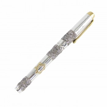 Эксклюзивная ручка из серебра Звезда Давида