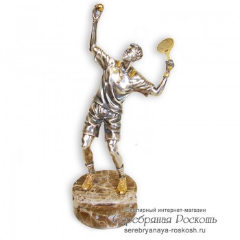 Серебряная статуэтка Теннисист