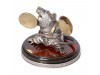 Серебряная статуэтка Крыса с тарелками - маленькая