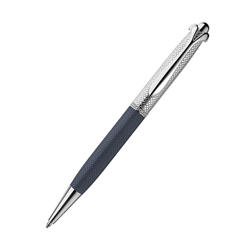 Серебряная шариковая ручка Day - синяя