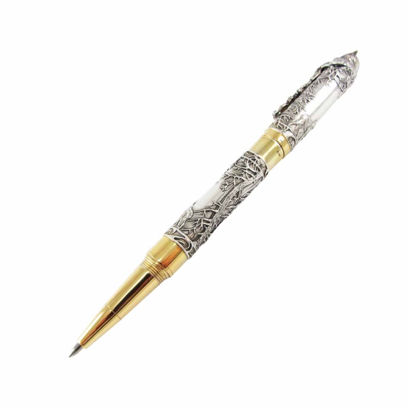 Серебряная эксклюзивная ручка Волки