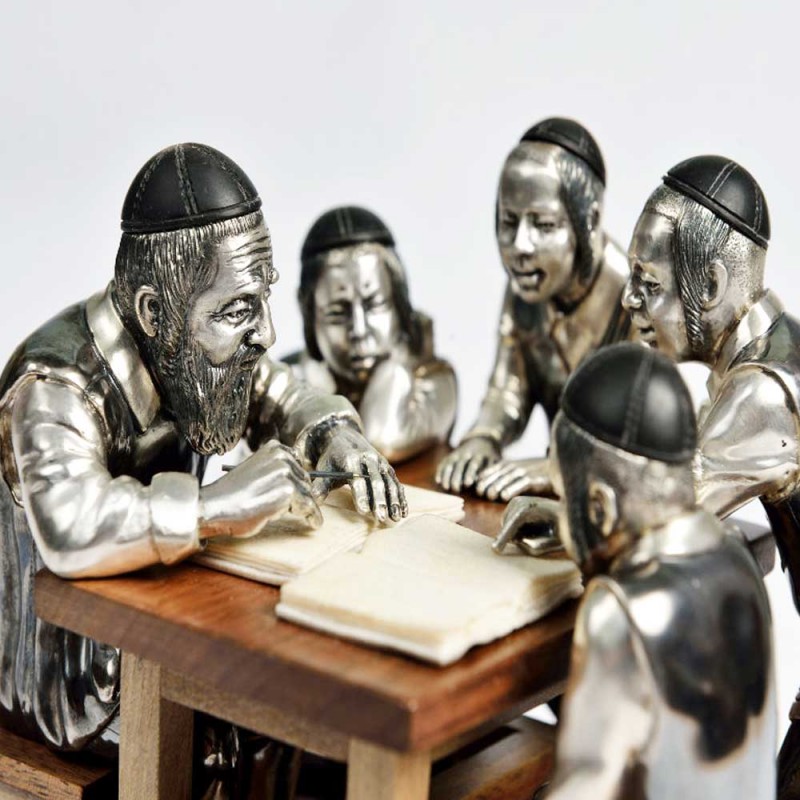 Меламед с учениками - серебряная композиция