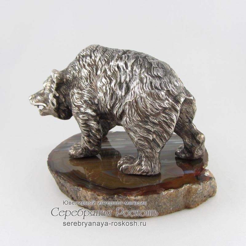 Серебряная статуэтка Медведь
