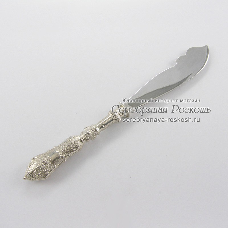 Десертный нож из серебра Бахус