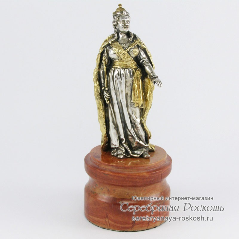 Серебряная статуэтка Екатерина II