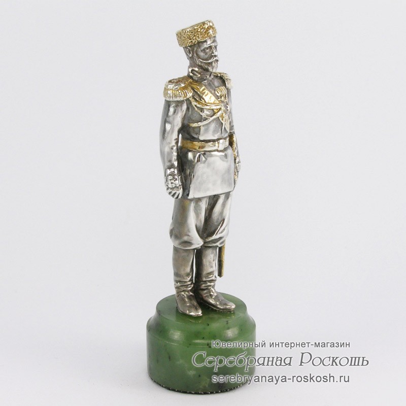Статуэтка из серебра Николай II
