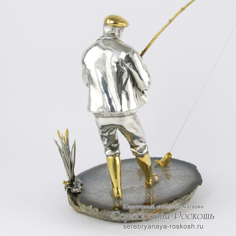 Серебряная статуэтка Рыбак